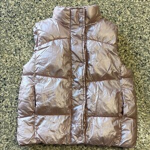 Zara Metallic Pink Kids Puffer Vest